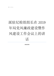 派駐紀(jì)檢組組長(zhǎng)在2019年局黨風(fēng)廉政建設(shè)暨作風(fēng)建設(shè)工作會(huì)議上的講話派駐紀(jì)檢組組長(zhǎng)表態(tài)