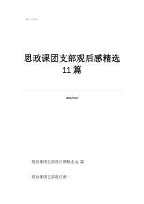 對(duì)黨和團(tuán)支部的感想思政課團(tuán)支部觀后感精選11篇