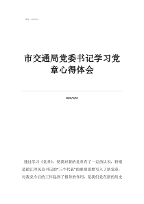 市交通局黨委書記學習黨章心得體會