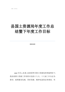 國(guó)土個(gè)人工作總結(jié)簡(jiǎn)短縣國(guó)土資源局年度工作總結(jié)暨下年度工作目標(biāo)