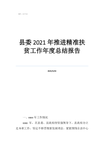 精準(zhǔn)扶貧個(gè)人總結(jié)簡短縣委2021年推進(jìn)精準(zhǔn)扶貧工作年度總結(jié)報(bào)告