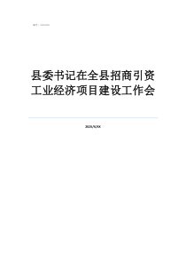 縣委書記在全縣招商引資工業(yè)經濟項目建設工作會