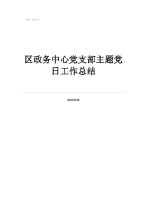 黨支部特色活動(dòng)主題區(qū)政務(wù)中心黨支部主題黨日工作總結(jié)