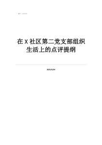 黨支部書記工作及注意事項在社區(qū)第二黨支部組織生活上的點評提綱