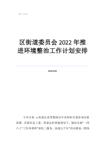 每周工作計(jì)劃區(qū)街道委員會(huì)2022年推進(jìn)環(huán)境整治工作計(jì)劃安排