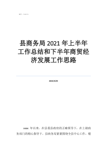 銷售工作總結(jié)及工作計劃縣商務(wù)局2021年上半年工作總結(jié)和下半年商貿(mào)經(jīng)濟發(fā)展工作思路