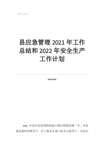 安全生產(chǎn)及應(yīng)急管理工作總結(jié)縣應(yīng)急管理2021年工作總結(jié)和2022年安全生產(chǎn)工作計劃