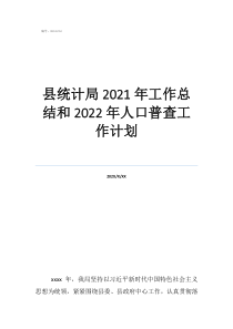 國家統(tǒng)計(jì)局人口縣統(tǒng)計(jì)局2021年工作總結(jié)和2022年人口普查工作計(jì)劃