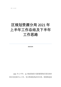工作總結(jié)及下一年工作計劃區(qū)規(guī)劃資源分局2021年上半年工作總結(jié)及下半年工作思路
