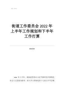 街道辦事處黨工委書記街道工作委員會2022年上半年工作規(guī)劃和下半年工作打算
