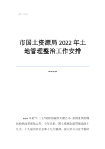 國土資源和自然規(guī)劃市國土資源局2022年土地管理整治工作安排