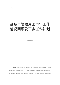 社會(huì)事務(wù)辦2020工作計(jì)劃縣城市管理局上半年工作情況回顧及下步工作計(jì)劃