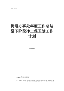藍(lán)天碧水凈土保衛(wèi)戰(zhàn)是誰提出的街道辦事處年度工作總結(jié)暨下階段凈土保衛(wèi)戰(zhàn)工作計(jì)劃