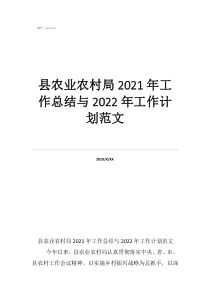 年度考核表個(gè)人工作總結(jié)縣農(nóng)業(yè)農(nóng)村局2021年工作總結(jié)與2022年工作計(jì)劃范文
