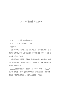 個(gè)人與公司合作協(xié)議范本