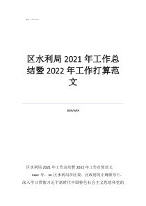 水利站工作總結(jié)區(qū)水利局2021年工作總結(jié)暨2022年工作打算范文