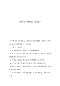 小公司獎懲制度范本電腦公司規(guī)章制度范本