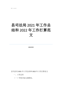 司法局個(gè)人總結(jié)范文縣司法局2021年工作總結(jié)和2022年工作打算范文