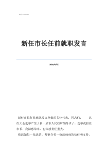 隊長簡短的發(fā)言新任市長任前就職發(fā)言