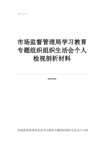 部隊組織生活會四個方市場監(jiān)督管理局學習教育專題組織組織生活會個人檢視剖析材料