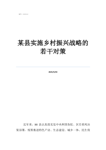 振興鄉(xiāng)村政策支持某縣實施鄉(xiāng)村振興戰(zhàn)略的若干對策