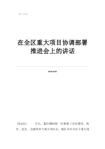 黨的宗旨在全區(qū)重大項(xiàng)目協(xié)調(diào)部署推進(jìn)會(huì)上的講話
