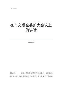 領(lǐng)導(dǎo)干部會議上講話在市文聯(lián)全委擴大會議上的講話