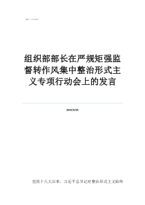 形式主義組織部部長在嚴(yán)規(guī)矩強(qiáng)監(jiān)督轉(zhuǎn)作風(fēng)集中整治形式主義專項行動會上的發(fā)言