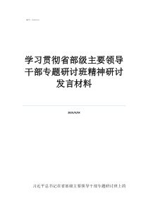 學(xué)習(xí)貫徹省部級主要領(lǐng)導(dǎo)干部專題研討班精神研討發(fā)言材料