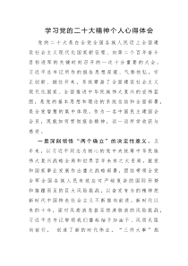 學(xué)習(xí)黨的二十大精神個(gè)人心得體會(huì)范文2篇