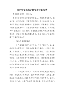 國(guó)企黨支部書記抓黨建述職報(bào)告docx