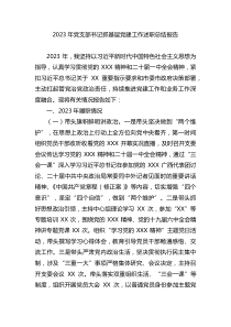 2023年黨支部書記抓基層黨建工作述職總結(jié)報告docx