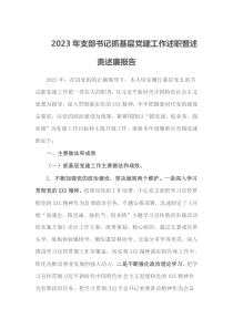 2023年支部書(shū)記抓基層黨建工作述職暨述責(zé)述廉報(bào)告docx