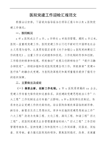 醫(yī)院黨建工作匯報(bào)材料范文迎檢工作總結(jié)報(bào)告docx