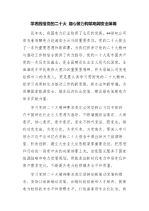學思踐悟黨的二十大 凝心聚力構筑電網(wǎng)安全屏障