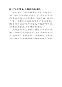 20XX年XX小學少工委籌備情況