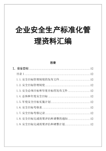 企業(yè)安全生產標準化管理資料匯編