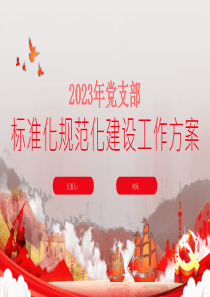 2023年黨支部標(biāo)準(zhǔn)化規(guī)范化建設(shè)工作方案PPT