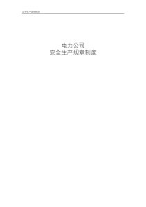 電力公司安全生產(chǎn)規(guī)章制度