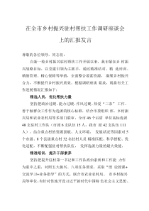 在全市鄉(xiāng)村振興駐村幫扶工作調(diào)研座談會(huì)上的匯報(bào)發(fā)言