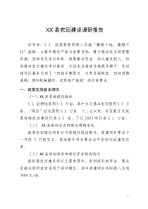 XX縣高標準農(nóng)田建設項目調研報告