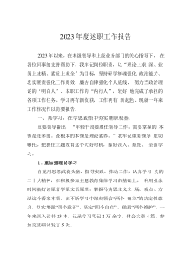 2023年度述職工作報告