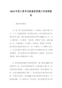 2023年黨工委書記抓基層黨建工作述職報(bào)告