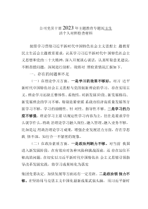 公司黨員干部2023年主題教育專題民主生活個人對照檢查材料