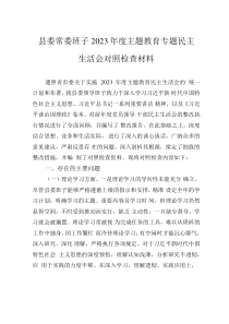 縣委常委班子2023年度主題教育專題民主生活會對照檢查材料