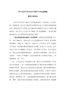 學(xué)習(xí)習(xí)近平總書記關(guān)于城市工作論述摘編精神心得體會(huì)