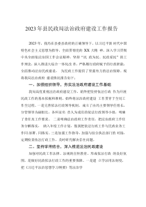 2023年縣民政局法治政府建設(shè)工作報告