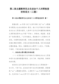 第二批主題教育民主生活會個人對照檢查材料范文（三篇）