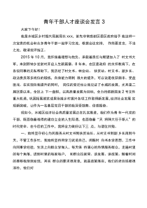 青年干部人才座談會(huì)發(fā)言3