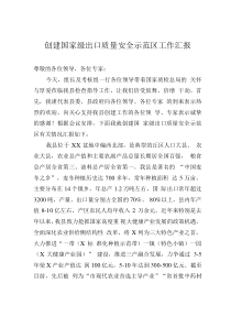 創(chuàng)建國(guó)家級(jí)出口質(zhì)量安全示范區(qū)工作匯報(bào)
